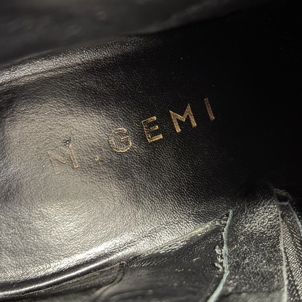 M.Gemi Women's EU 40 Black Suede Ankle Boots Block Heel Zip Made in Italy